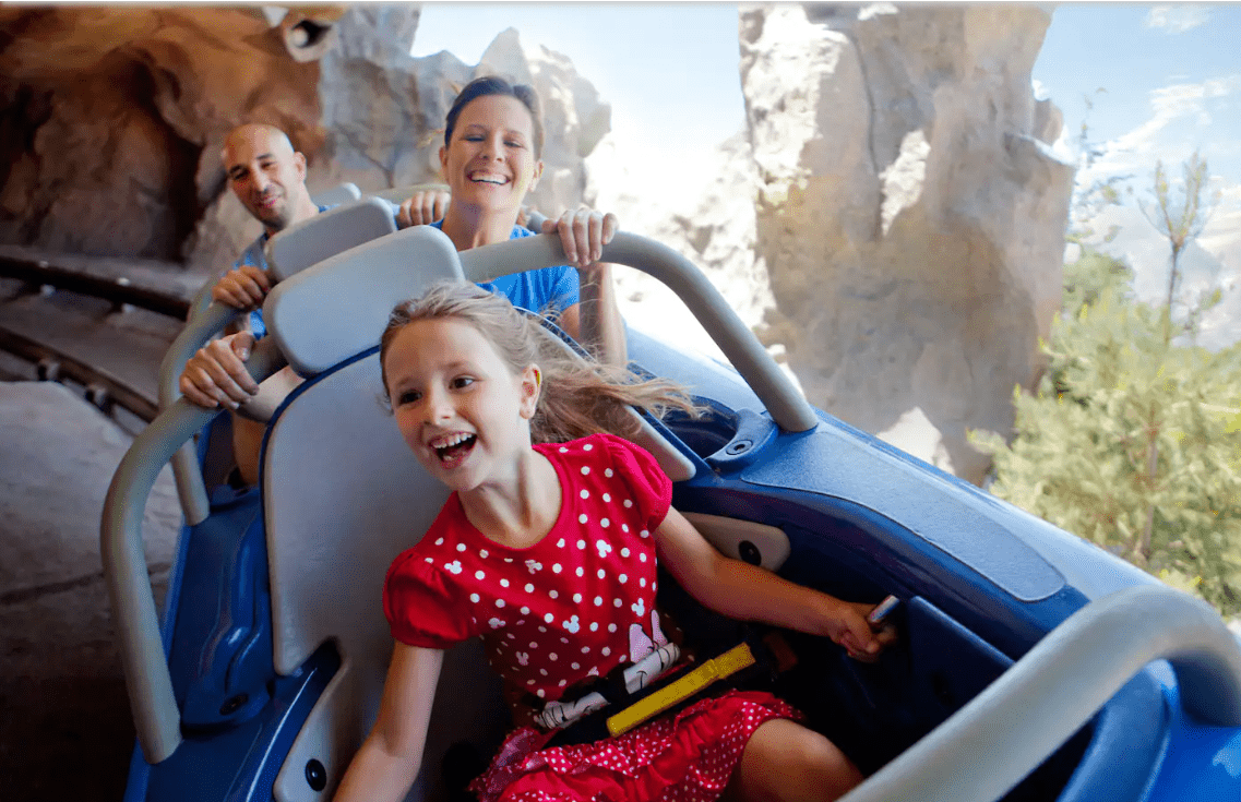 family on the matterhorn at disneyland