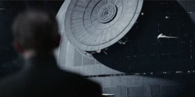 Grand Moff Tarkin looking at the Death Star in 'Rogue One' (2016)