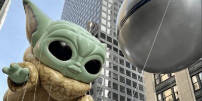 Grogu Balloon at Macy's Thanksgiving Day Parade