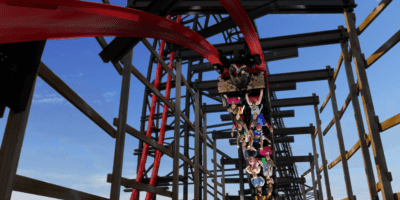 Wildcat's revenge inversion at Hersheypark theme park, where a theme park incident took place.