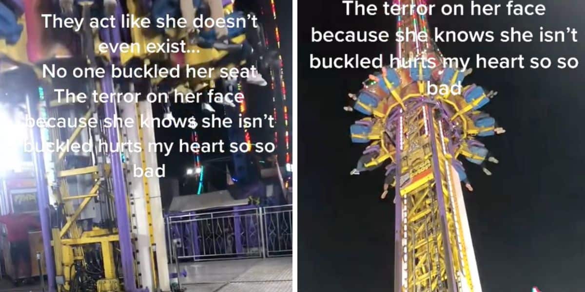 Young Girl Screams For Help on Ride After Realizing Seat Isn't Buckled