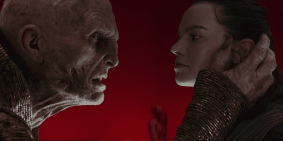 Snoke and Rey in 'The Last Jedi'