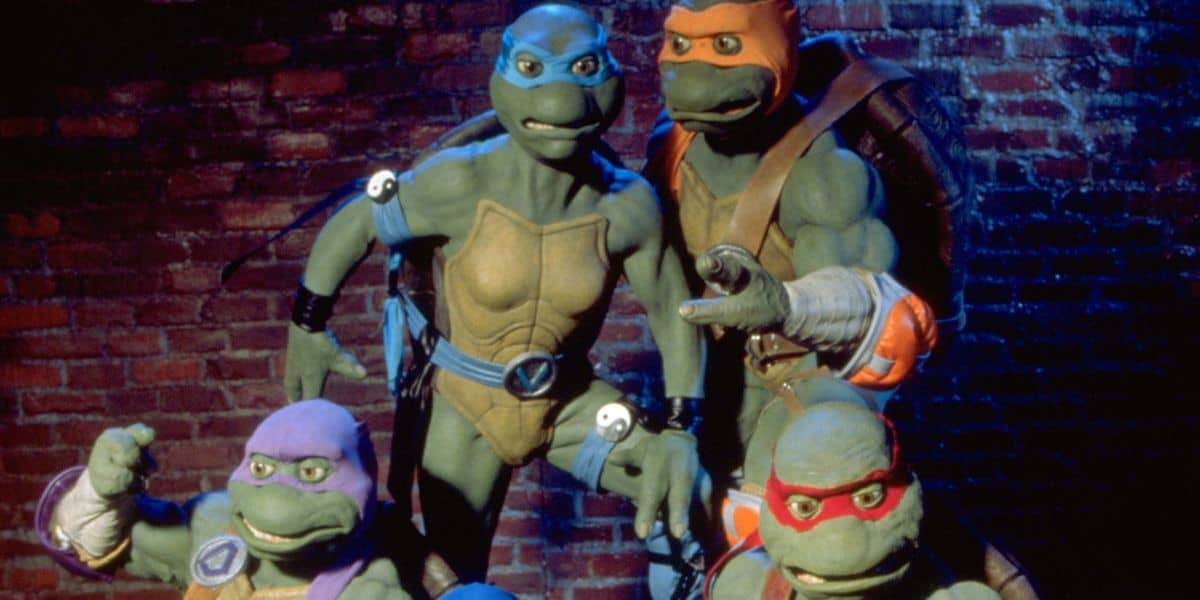 Raphael, Donatello, Michelangelo, and Venus de Milo in 'Ninja Turtles: The Next Mutation'