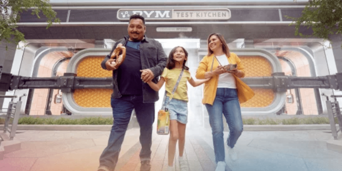 A family walking out of Pym Tasting Lab.