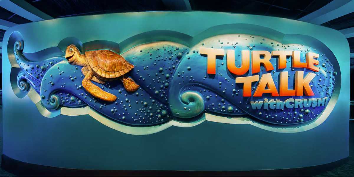 Turtle Talk with Crush sign at EPCOT in Walt Disney World