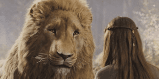 Aslan talking to Lucy