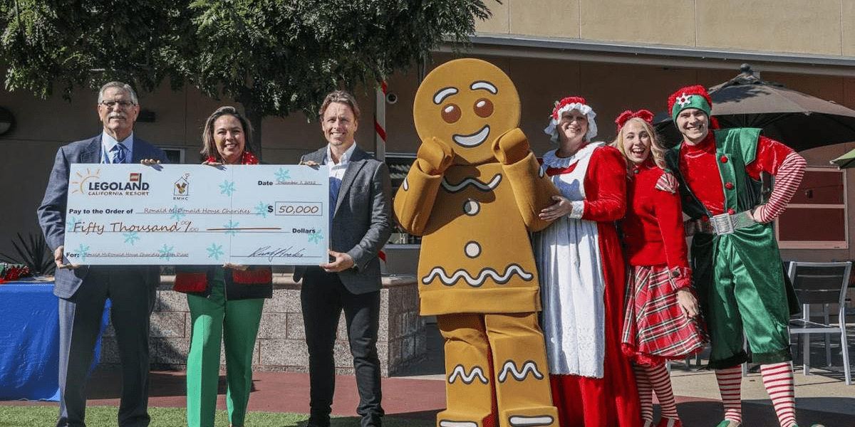 Ronald McDonald accepted check from LEGOLAND