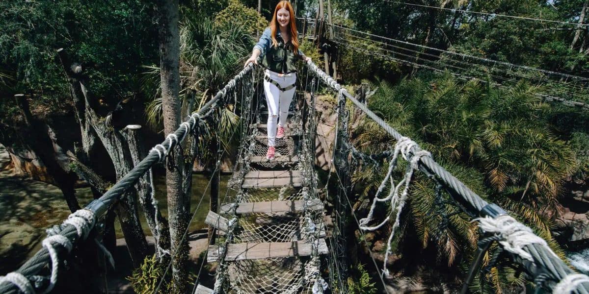guest on wild africa trek rope bridge