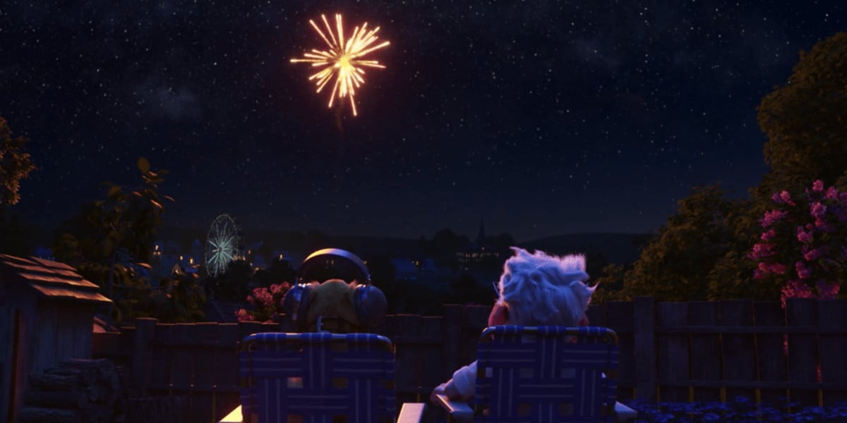 dug and carl watching fireworks dug days