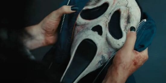 Sam Carpenter holding Ghostface mask in Scream 6 trailer