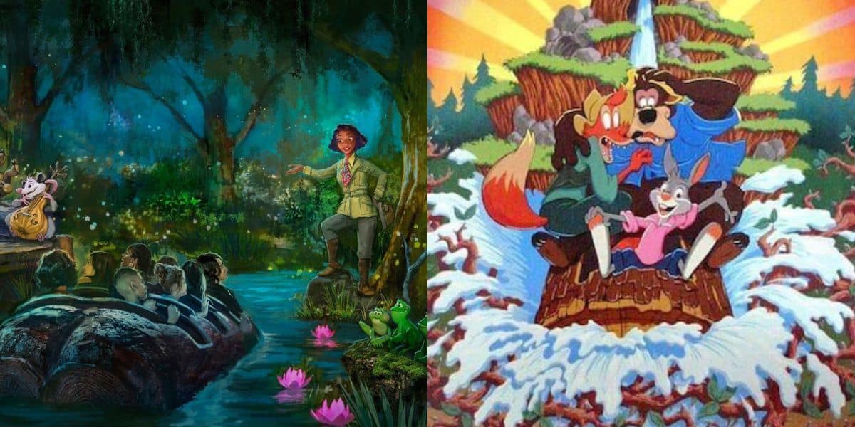Artwork for Splash Mountain and Tiana's Bayou Adventure