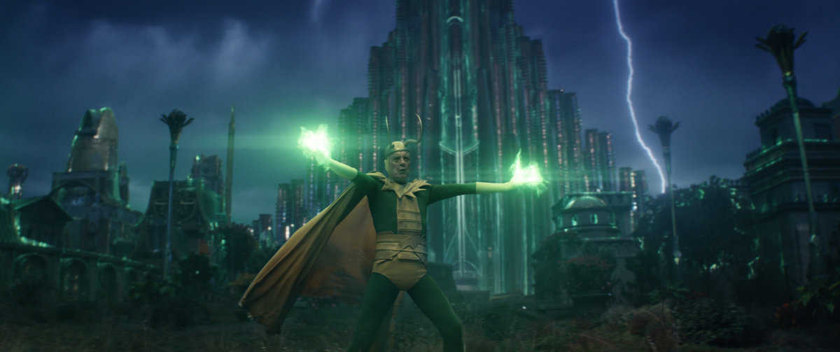 Classic Loki (Richard E. Grant) in Marvel Studios' LOKI, exclusively on Disney+. Photo courtesy of Marvel Studios. ©Marvel Studios 2021. All Rights Reserved.