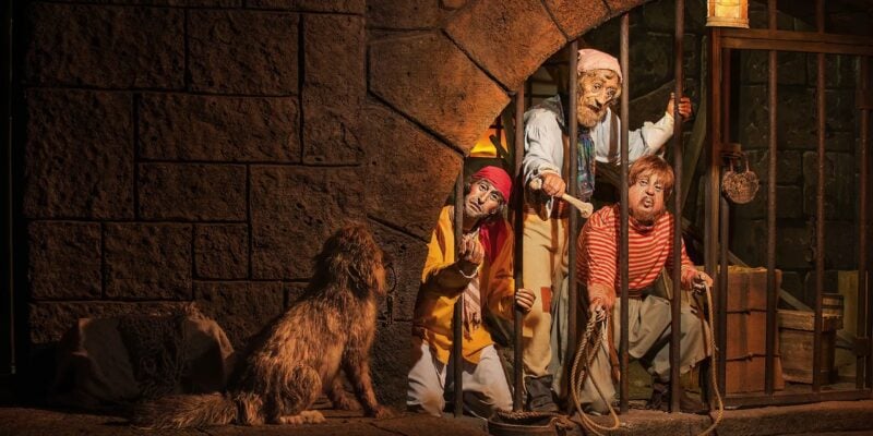 Pirates in jail on the Pirates of the Caribbean ride at Disney World
