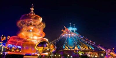 Space Mountain in Disneyland Paris at night