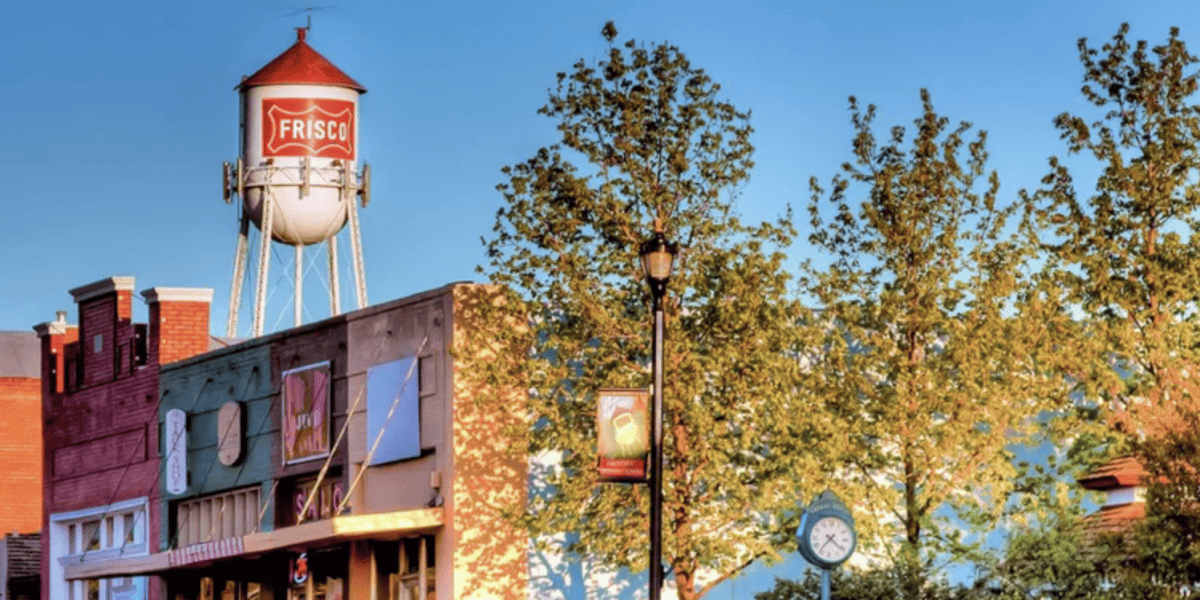 The downtown area of Frisco, Texas.