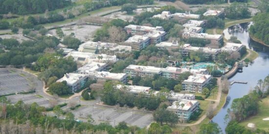 Aerial view of Disney's Port Orleans Riverside Resort