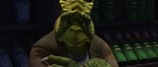 Cid in a scene from "STAR WARS: THE BAD BATCH", season 2 exclusively on Disney+. © 2023 Lucasfilm Ltd. & ™. All Rights Reserved.
