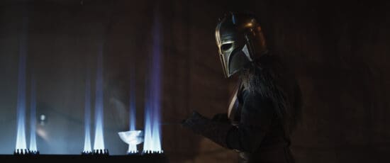 The Armorer (Emily Swallow) in Lucasfilm's THE MANDALORIAN, season three, exclusively on Disney+. ©2023 Lucasfilm Ltd. & TM. All Rights Reserved.