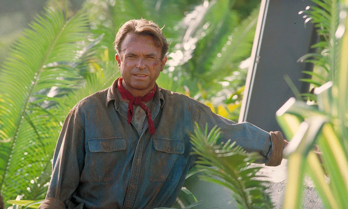 Sam Neill on the set of Jurassic Park (1993)
