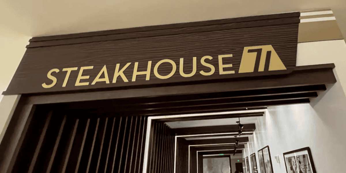 The entrance to Steakhouse 71