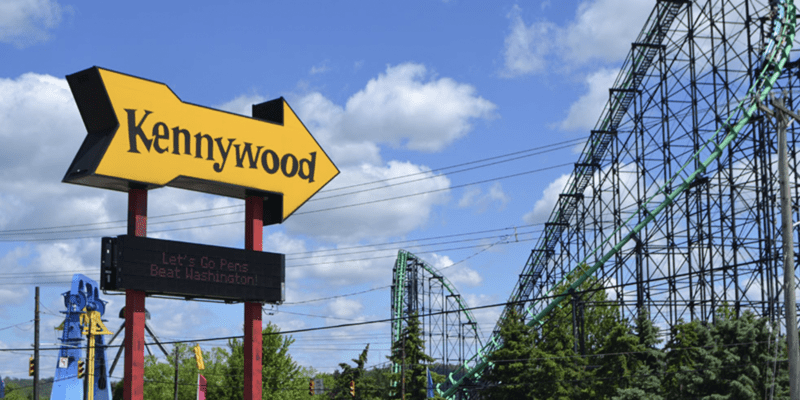 The highway sign for Kennywood