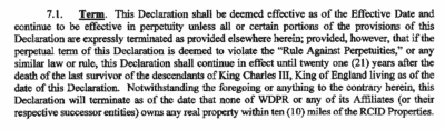 A screenshot from the Reedy Creek Improvement District Development Agreement