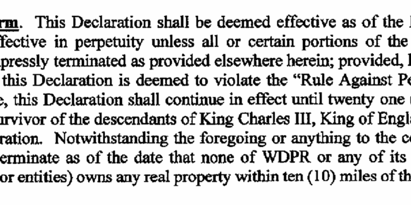 A screenshot from the Reedy Creek Improvement District Development Agreement