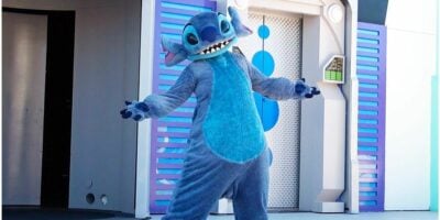 Stitch on the Tomorrowland Stage at Magic Kingdom.