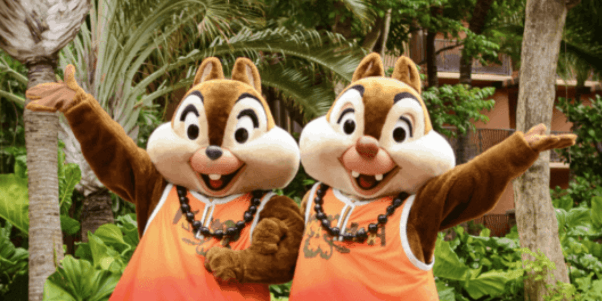 Chip and Dale in orange tank tops.
