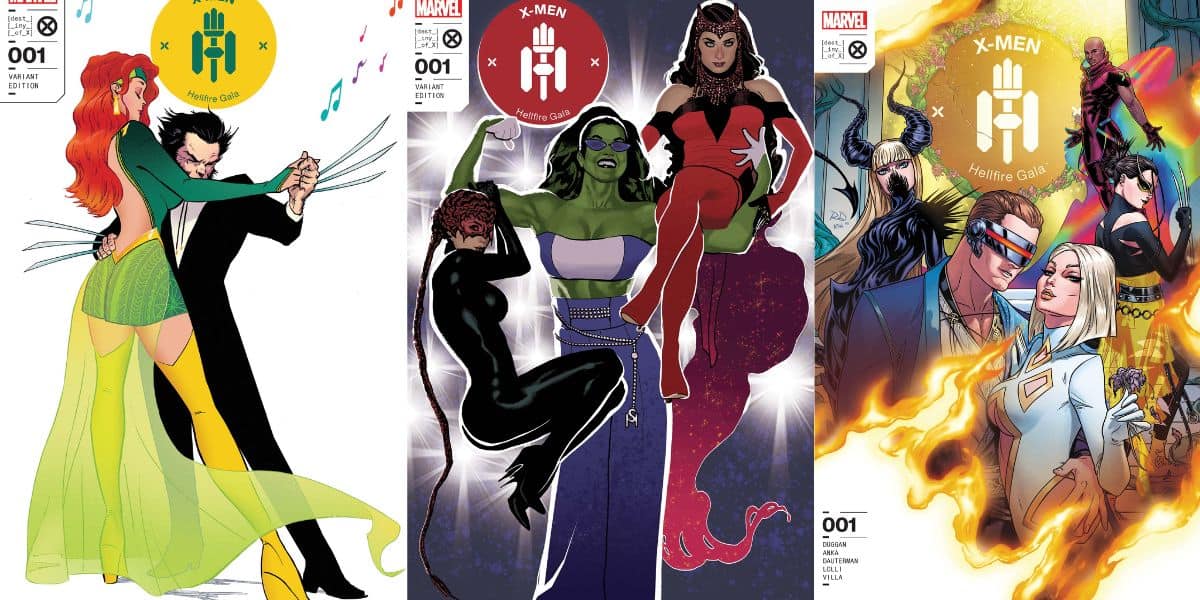 Variation covers of the X-Men Hellfire Gala comic series