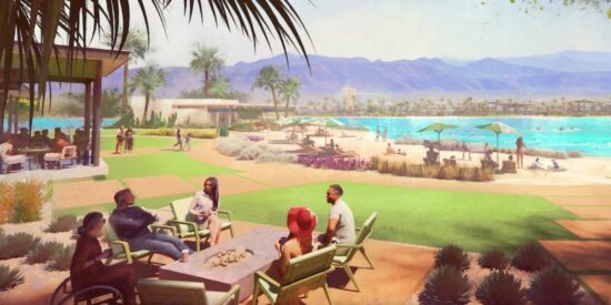 Concept art for the Cotino Storyliving by Disney community, beachfront access