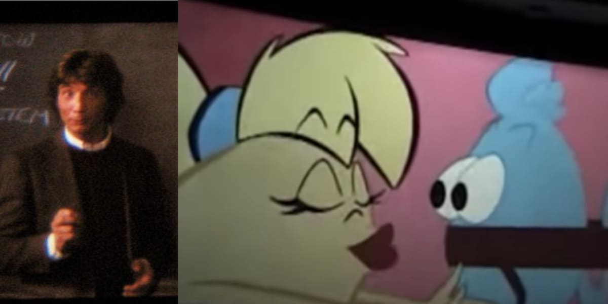 Martin Short in The Making of Me, the egg trying to kiss a sperm Disney
