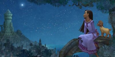 Characters in Disney's 'Wish' looking at the sky