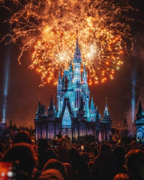 Disney World Magic Kingdom Fireworks at night