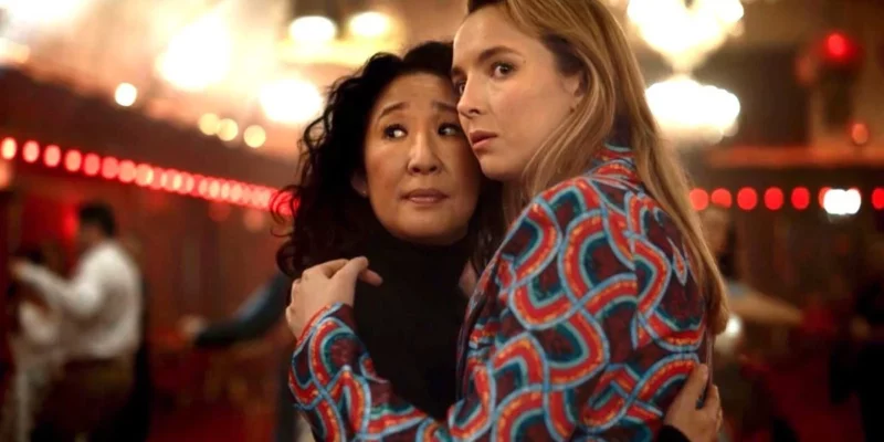Sandra Oh and Jodie Comer in 'Killing Eve'. Credit: AMC/ BBC