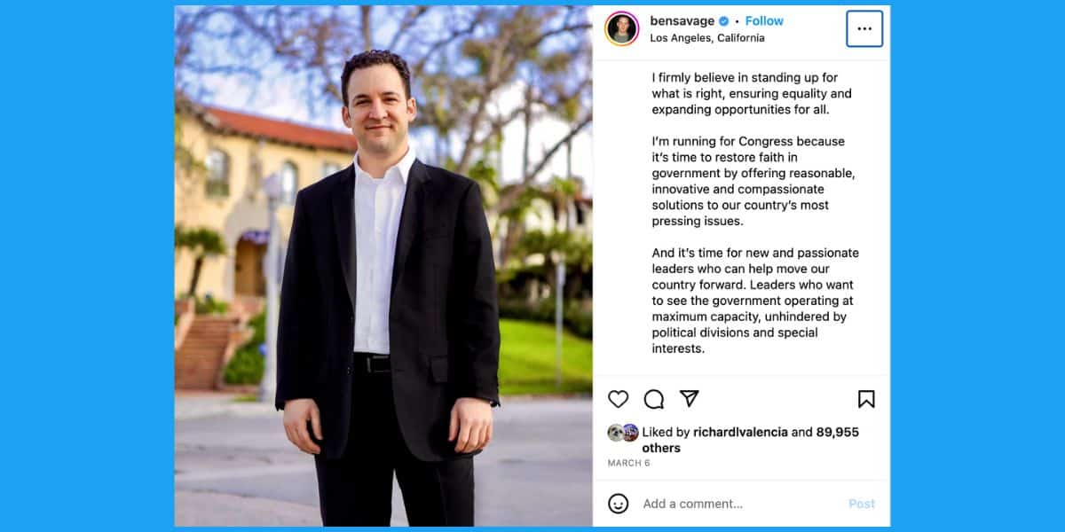 Ben Savage of Boy Meets World running for congress