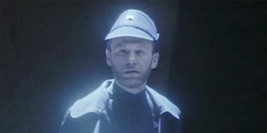 Brendol Hux shown in a hologram in The Mandalorian