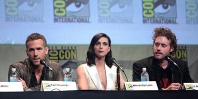 Ryan Reynolds, Morena Baccarin, and T.J. Miller at Comic Con