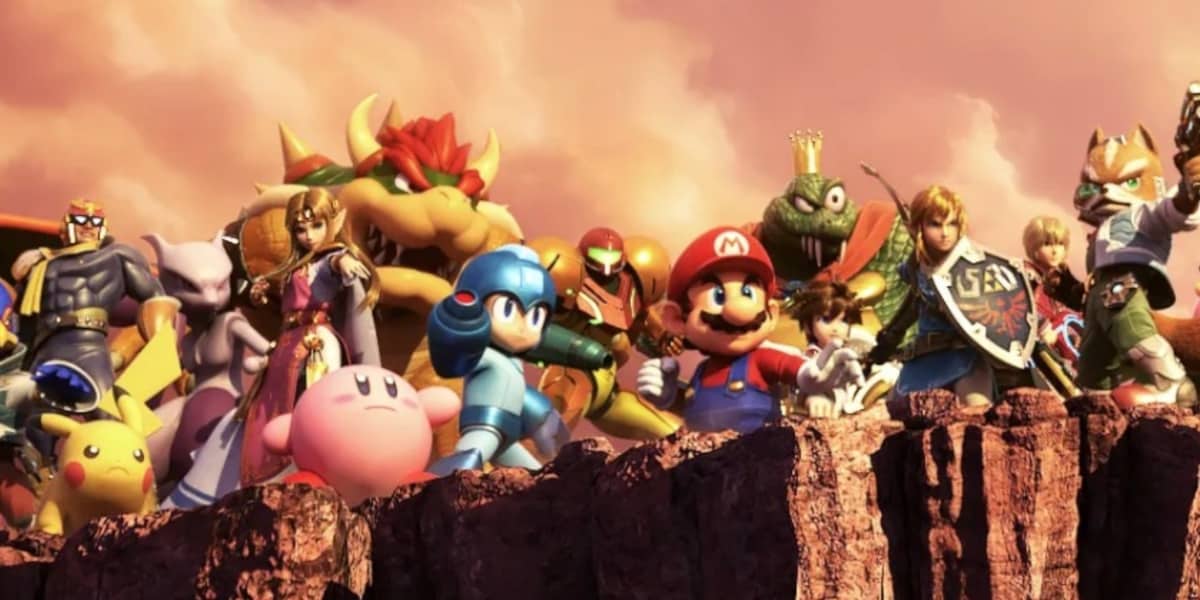 A majority of the cast from Super Smash Bros. Ultimate Nintendo