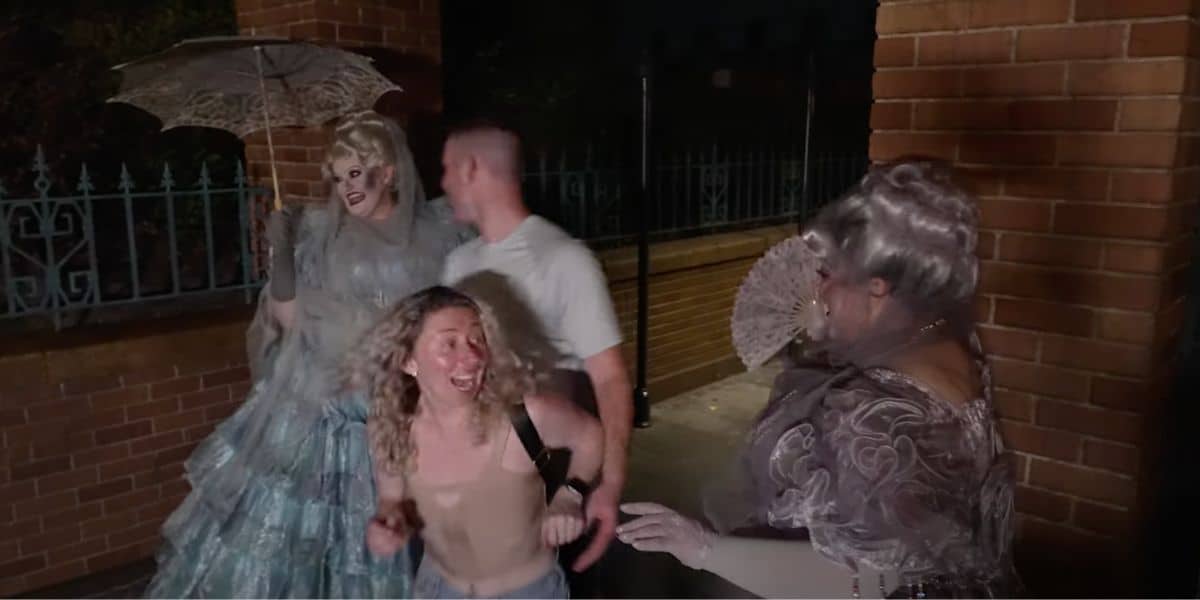 Ghosts outside the Haunted Mansion