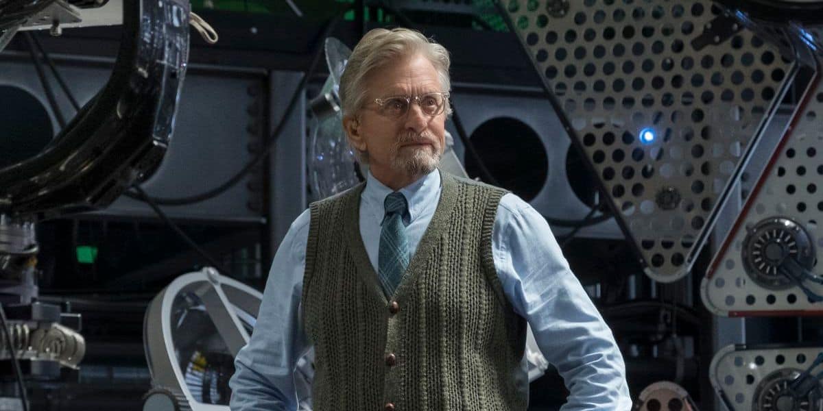 Hank Pym stands in front of his technology