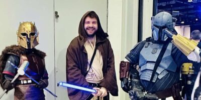 The author with cosplayers as The Armorer and Paz Viszla at Star Wars Celebration Europe 2023. Credit: Inside The Magic