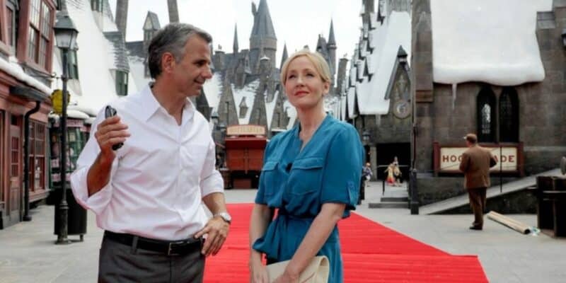 JK Rowling on the red carpet at Wizarding World of Harry Potter