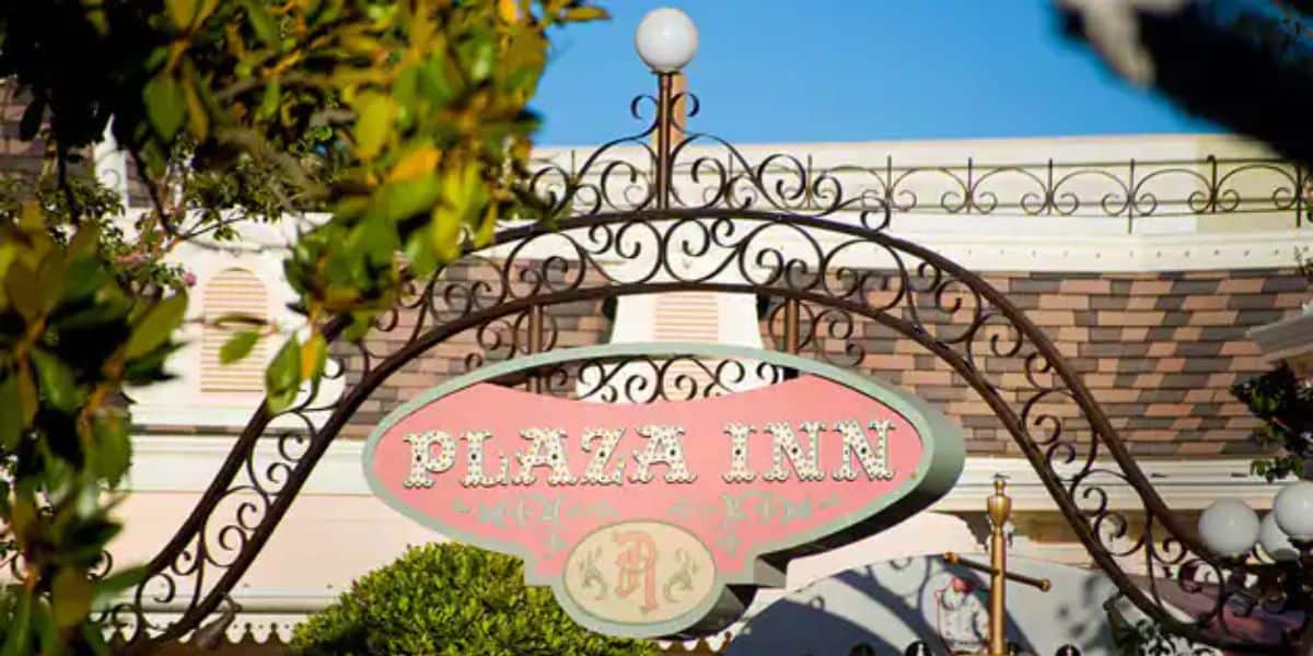 Plaza Inn sign in Disneyland
