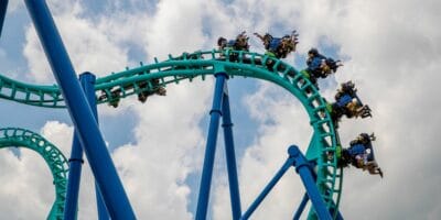 Riders go upside down on roller coaster at Kings Island