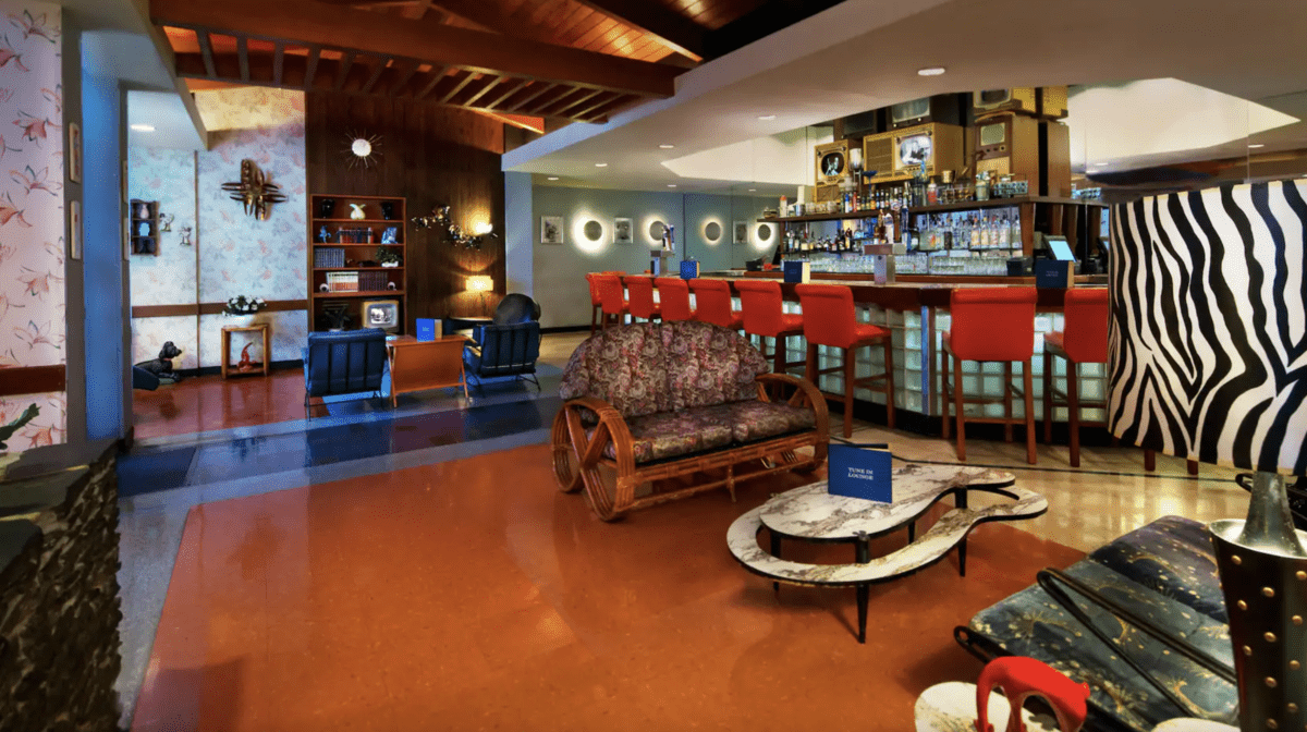 The interior of the Tune-In Lounge