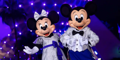 MIckey and Minnie at EPCOT for Disney100