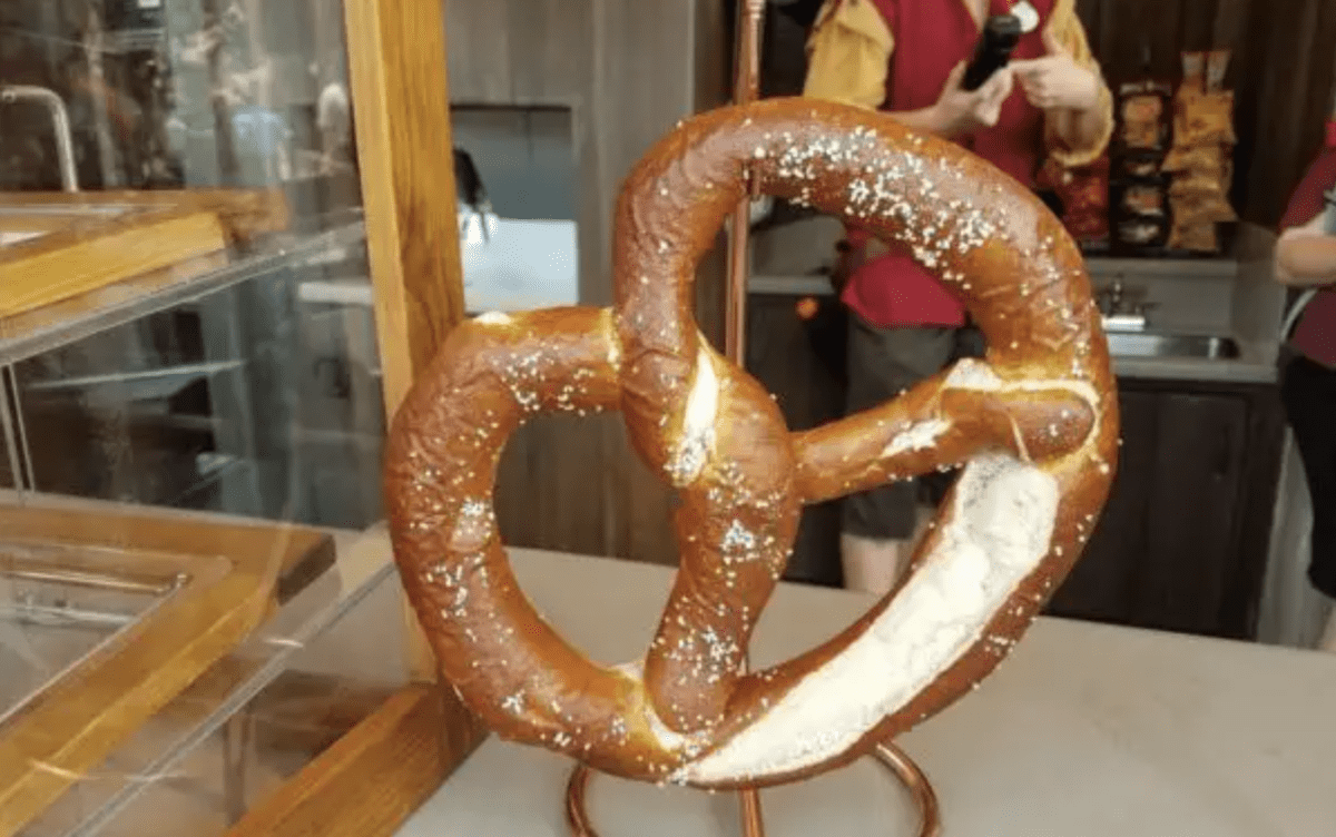 Jumbo pretzel at Prince Eric's Village Market