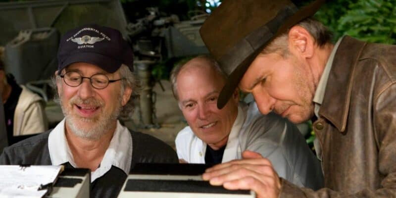 Steven Spielberg directing Indiana Jones