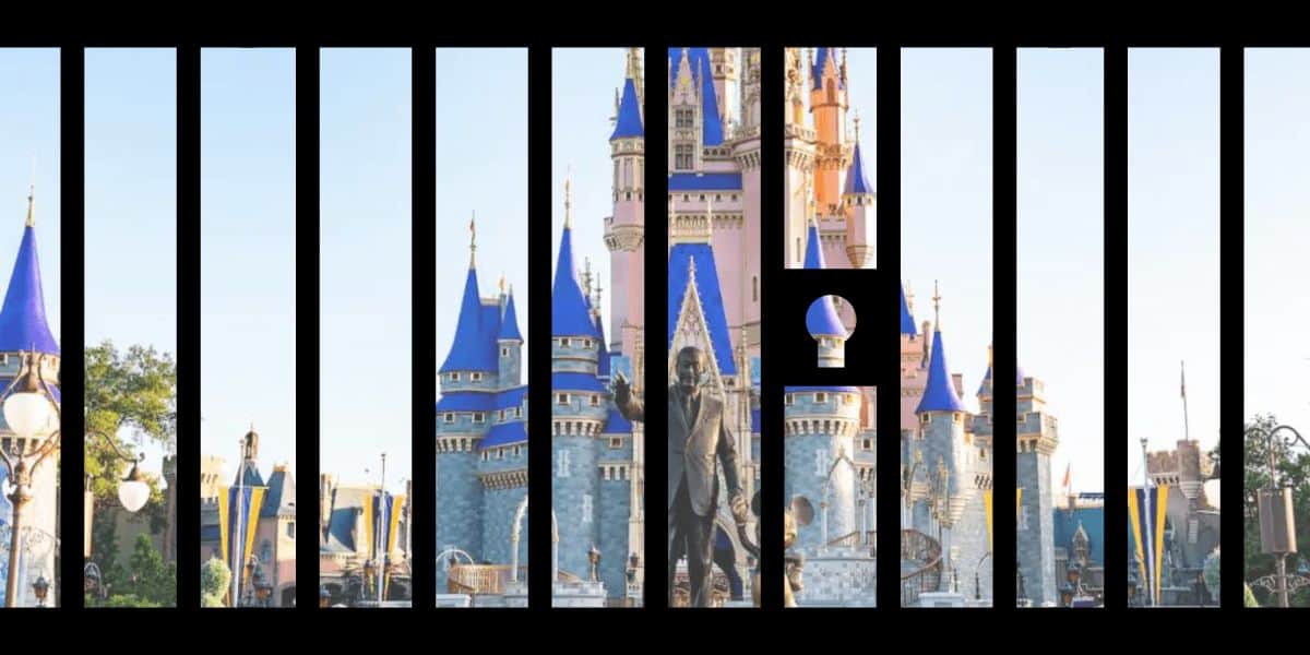 Walt Disney World behind clip art prison bars